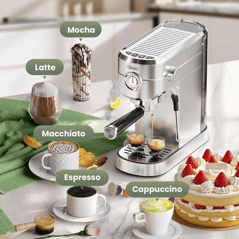 GEVI ECMGO 2-in-1 Smart Espresso Coffee Machine